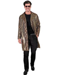 Leopardmønstret Kostyme Trenchcoat med Paljetter