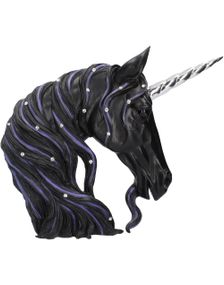Jewelled Midnight - Sort Enhjørningfigur med Klare Sten 31 cm