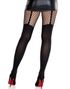Strømpebukser Med Hofteholder-Illusion Og Netdetaljer – Sort