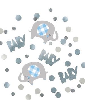 Baby Blue Elephant Metallisk Blå Konfetti til Dekorasjon