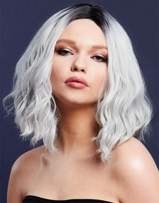 Cara Deluxe Wig - Kan Styles! - Kort Is-Sølvfarget Parykk