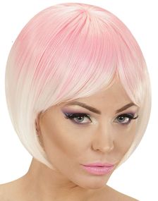 Rosa og Hvid Deluxe Bob Paryk - Kan Styles!