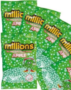 12 stk Poser Millions med Eplesmak- Hel Eske 1200 gram