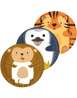 8 st Dyreven Papptallerkener Mix – 23 cm