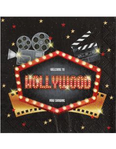 20 stk Servietter med Film Tema 33x33 cm - Hollywood