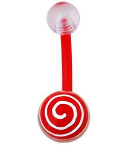Hypnotize Me Navlepiercing - Rød/Hvid