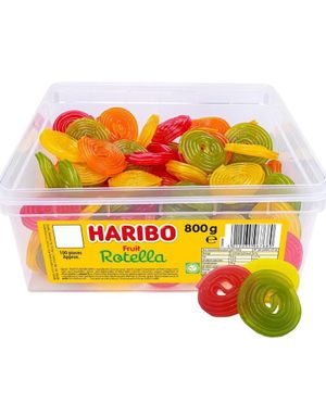 100 stk Haribo Rotella - Boks med Vingummi 800 gram