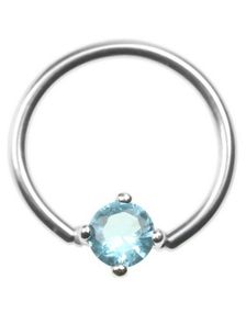 BCR Piercing med Lyseblå Sten