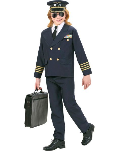 Flykaptajn Børnekostume