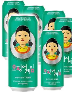 6 st Squid Game Energy Drink Green Melon - Energidrik med Grøn Melon - Hel Pakke 3 liter (Korea)