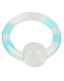 Akryl Aqua Stripes Bold Closure Ring Piercing