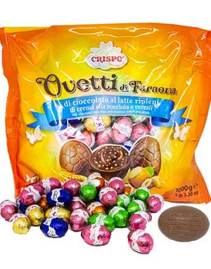 1 kg Sjokoladeegg med kremet hasselnøttfyll og crisp - Stor pose