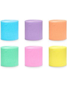 6 stk Pastellfarget Krepp Pyntebånd/Streamers til Dekor
