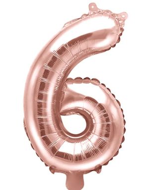 Tallet 6 - Rosenguldfarvet JUMBO Folieballon 86 cm