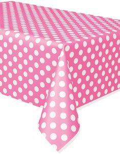 Rosa Plastdug med Hvide Polka Dots 274x137 cm