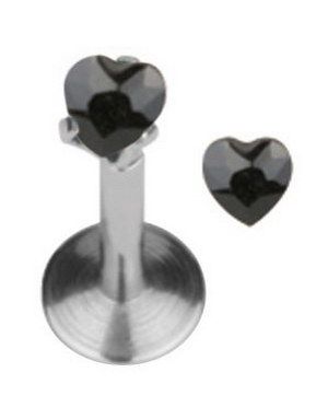 Labret med Hjerteformet Sort Sten