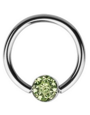 BCR Piercing with Sparkling Green Stone
