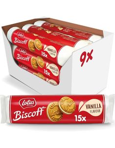 9 stk Lotus Biscoff Cream - Dobbelte Biscoff-Kiks med Vaniljecreme 150 gram - Hel Æske