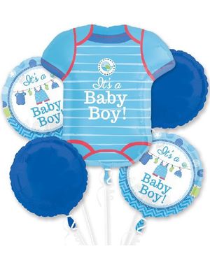 It’s a Baby Boy Ballonbuket med 5 Folieballoner