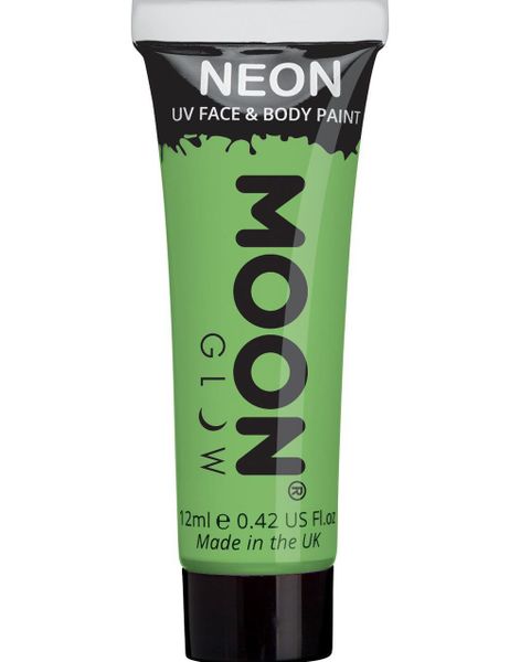 Grøn Pastel Neon UV/Blacklight Ansigts- og Kropsmaling 12 ml