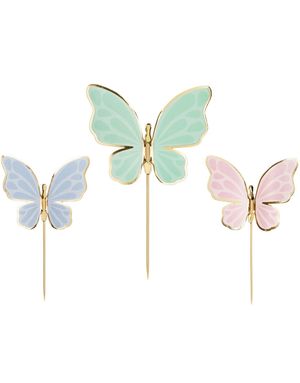 9 stk DIY Kaketoppere Fargeglade Sommerfugler - Colorful Butterflies