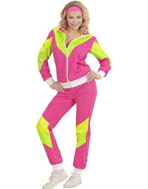 Pink 80'er Joggingsæt Damekostume