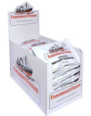 24 sk Fisherman's Friend med Smag af Mentol og Eukalyptus - Hel Æske 600 gram