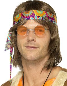 Runde Lennon/Hippiebriller med Orange Glas