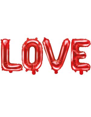 Love - Røde Blokbogstaver Folieballon 73x59 cm