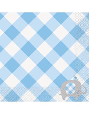 16 stk Baby Blue Elephant 2-Lags Servietter 33x33 cm 