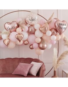 Buesæt Bestående af 65 Balloner - Blush Hen