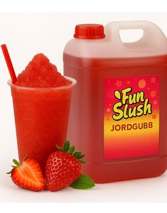 5 liter Jordbær Slush-Konsentrat - 30 liter Færdig Popz Fun Slush