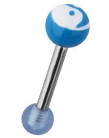 Yin Yang Tragus/Helix - Blue/White