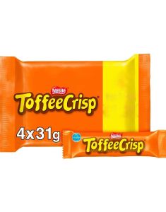 4-pak Nestle Toffee Crisp - Toffee-fyldte Chokoladebidder med crisp 124 gram
