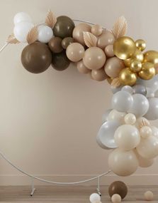 Taupe, Gull, Brun og Nude Ballongbuesett med Ballongdekorasjon