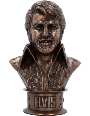 Licenseret Bronzefarvet Elvis Presley Buste 33 cm