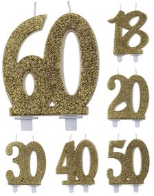 Glitrende Bursdagslys - 10 cm