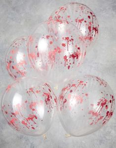 5 stk 30 cm Gjennomsiktige Ballonger med Blodige  