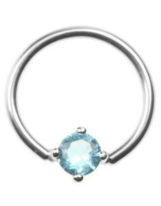 BCR Piercing med Lyseblå Sten