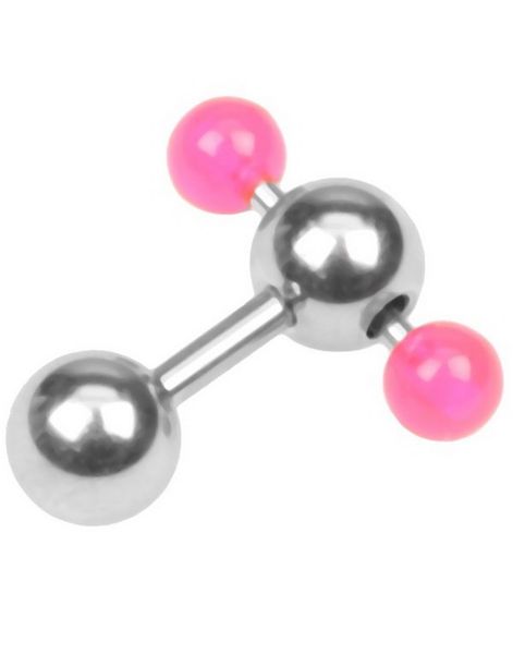 Pink Dual Ball Piercing - 1.6 x 6 mm