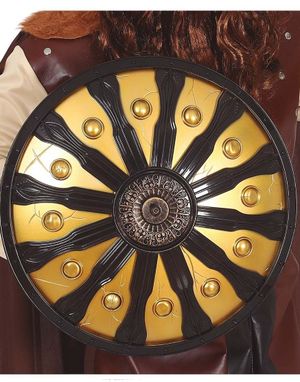 Svart og Gullfarget Spartanerskjold 45 cm
