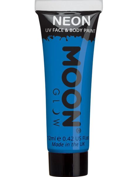 Blå Neon UV/Blacklight Ansigts- og Kropsmaling 12 ml