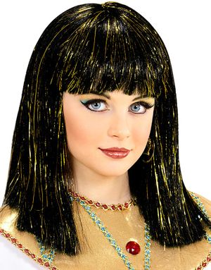 Sort Egyptisk Barneparyk med Guldfarvede Striber