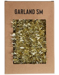 Tynn Gullfarget Glittergirlander - 5 meter