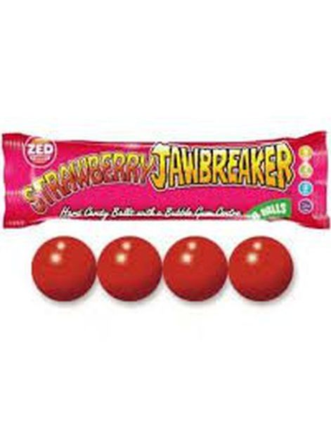 4-pk Zed Jawbreaker med Jordbærsmag og Kerne af Tyggegummi 33 g