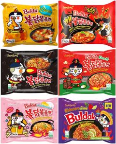 Taste Them All - Samyang Buldak Ramen Nudler - 6 Smagsvarianter - Pakketilbud (Korea)