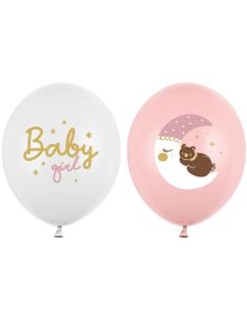 6 stk 30 cm - Baby Girl Ballonger Miks