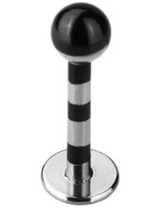 Stribet Labret - Sort/Stål