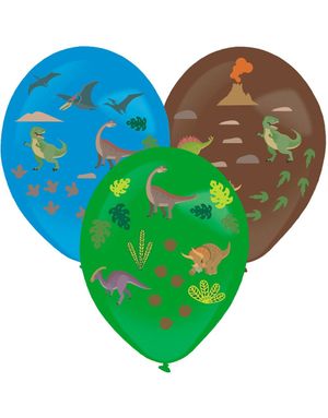 3 stk Ballonger med Dinosaur Klistremerker 35,5 cm
