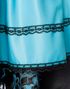 Sort Luksus Dirndl Oktoberfestkjole med Blomstermønster i Blåt